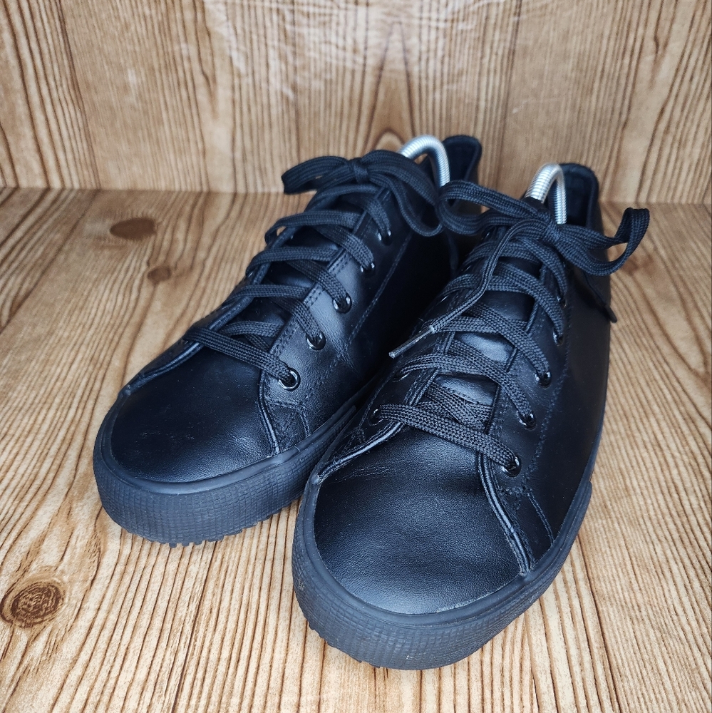 Skechers Men's Leather‎ Work Slip Resistant Black Low Top Sneaker Size 11